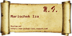 Marischek Iza névjegykártya